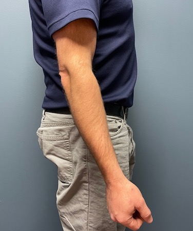 Straighten your elbow as far as possible.